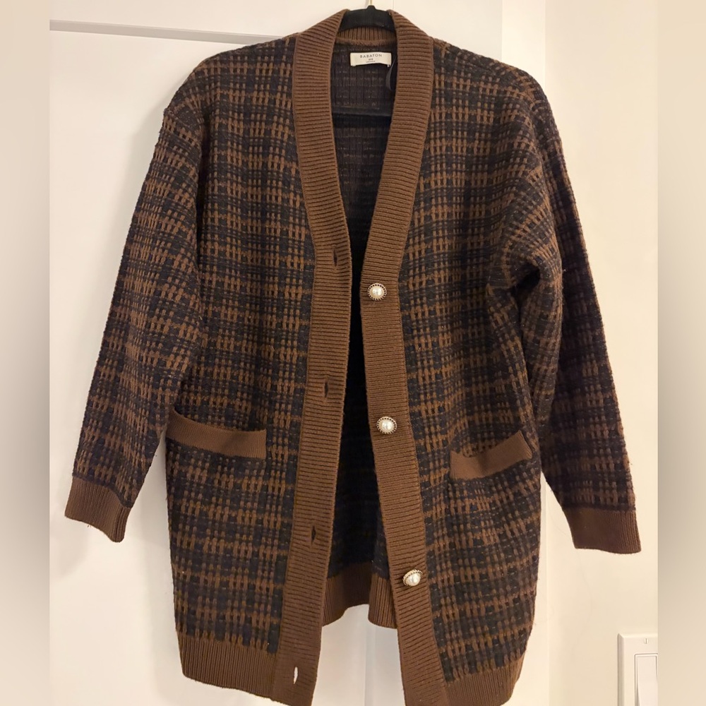 Babaton Button-Front Cardigan Sweater